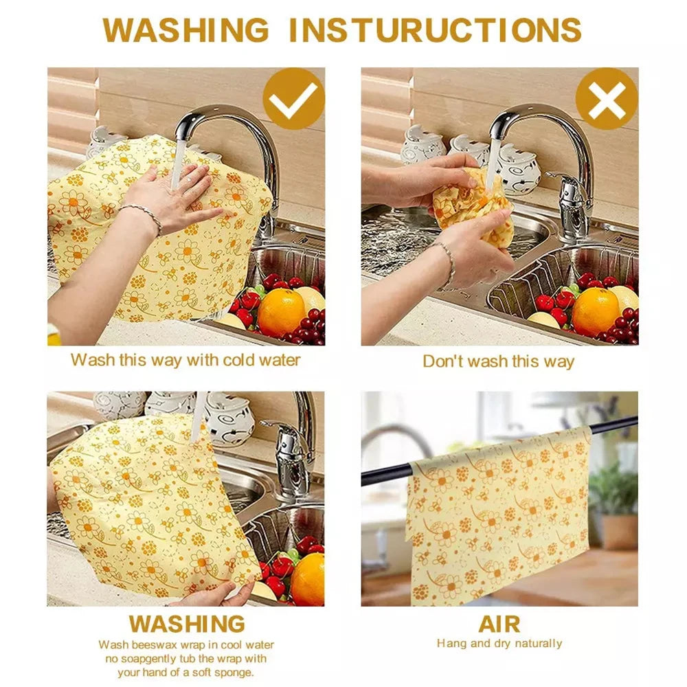 Eco-Friendly Reusable Beeswax Cling Food Wraps