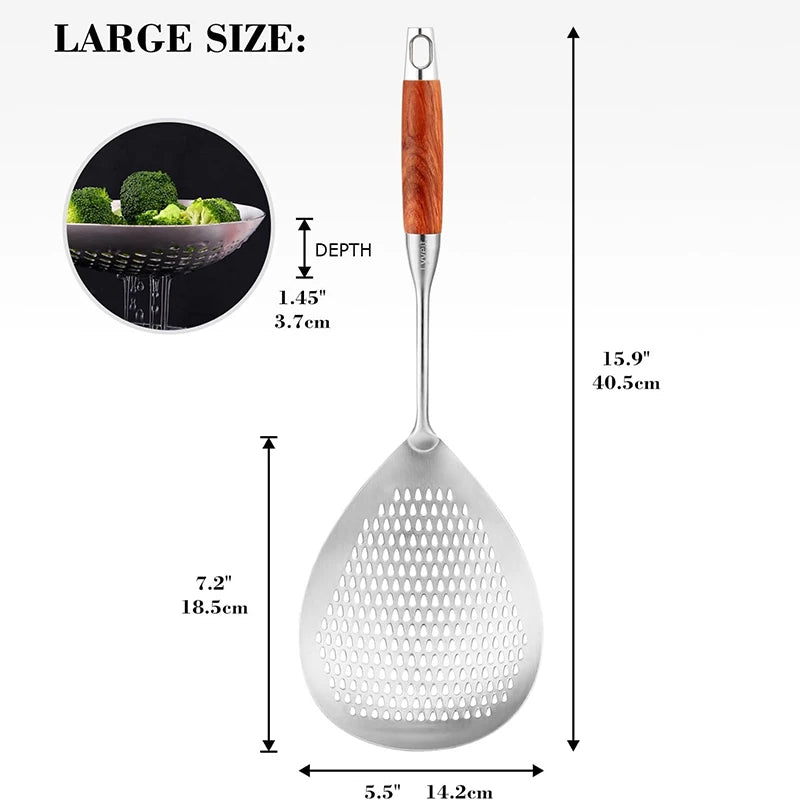 Stainless Steel Fine-Mesh Skimmer - Short Handle Scoop Strainer, Stew & Cooking kitchen utensils
