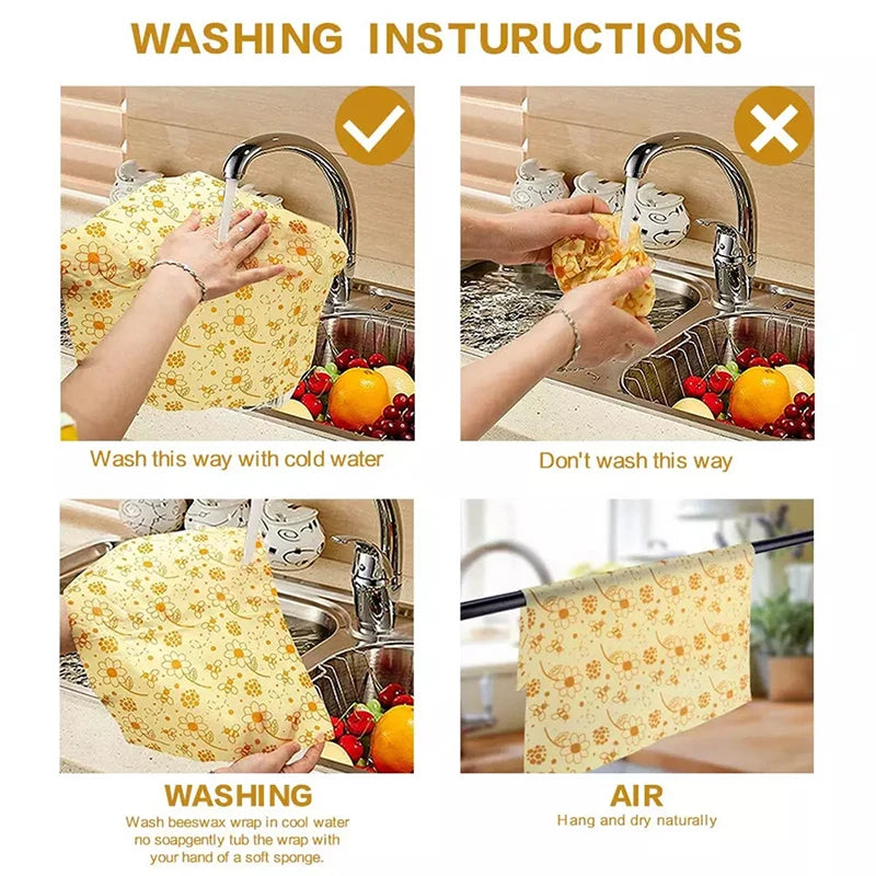 Eco-Friendly Reusable Beeswax Cling Food Wraps