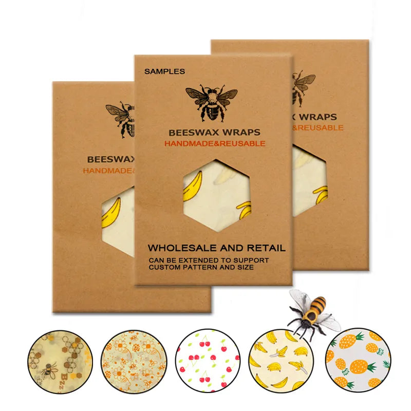 Eco-Friendly Reusable Beeswax Cling Food Wraps