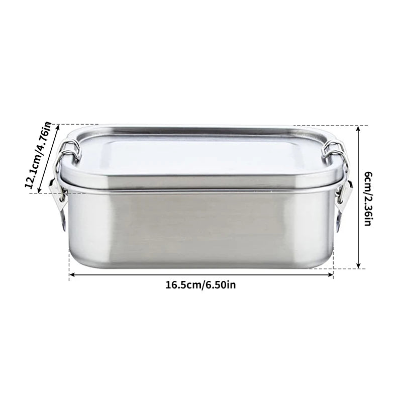 Stainless Steel Lunch Box With Removable Dividers, Dishwasher Safe