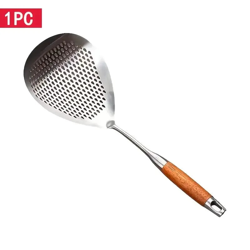 Stainless Steel Fine-Mesh Skimmer - Short Handle Scoop Strainer, Stew & Cooking kitchen utensils
