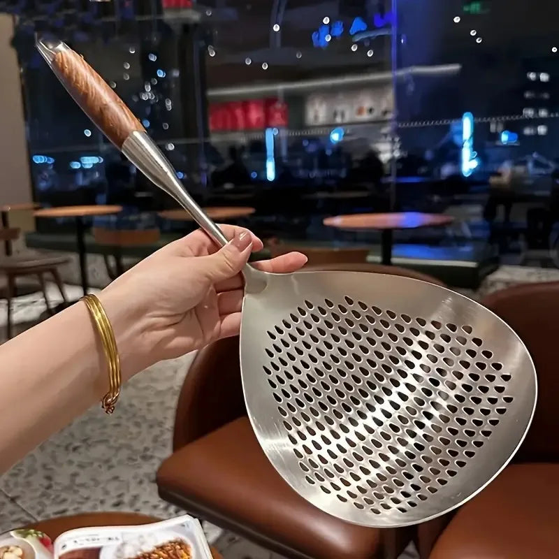 Stainless Steel Fine-Mesh Skimmer - Short Handle Scoop Strainer, Stew & Cooking kitchen utensils