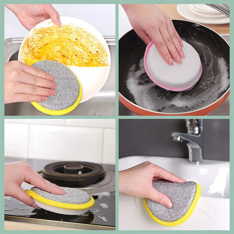 Double Side Dishwashing Sponge Reusable